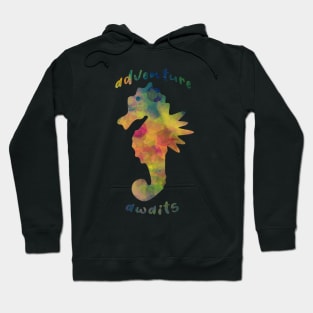 Adventure awaits colorful sea horse summer vibes Hoodie